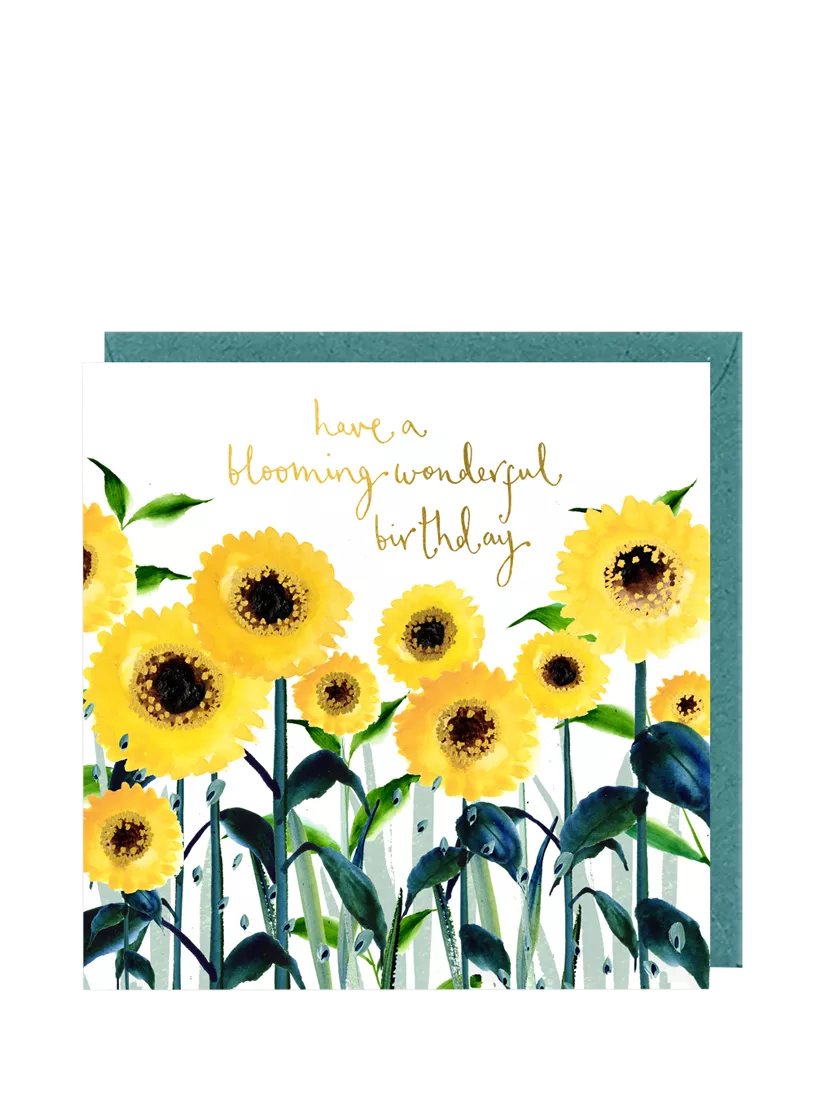Louise Mulgrew Designs sunflower birthday card (British brand)