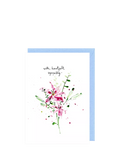 Louise Mulgrew sympathy card blank inside blue envelope - British product