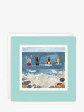 Greeting Card with Wild Sea Swimmers Design, Blank Inside with White Envelope