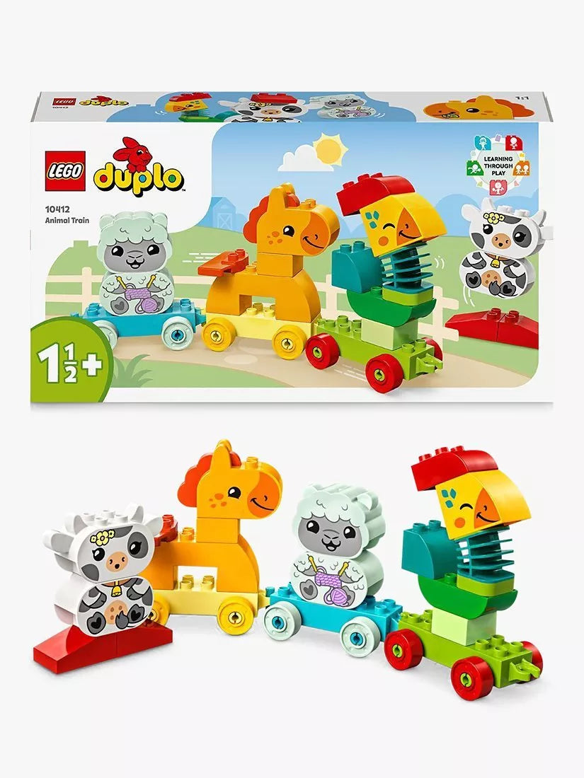 LEGO DUPLO Animal Train building set for toddlers, UK version