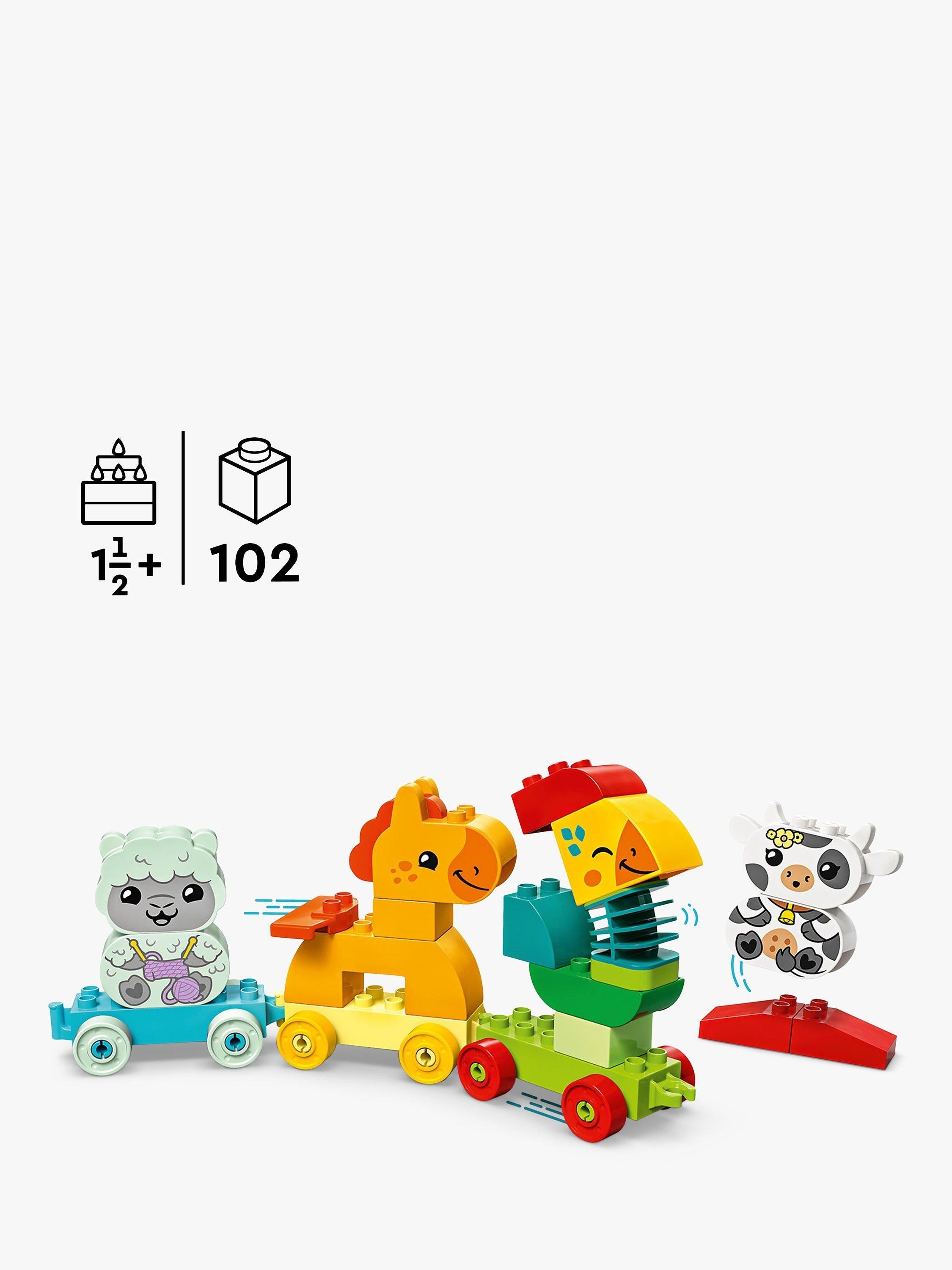 LEGO DUPLO Animal Train building set for toddlers, UK version