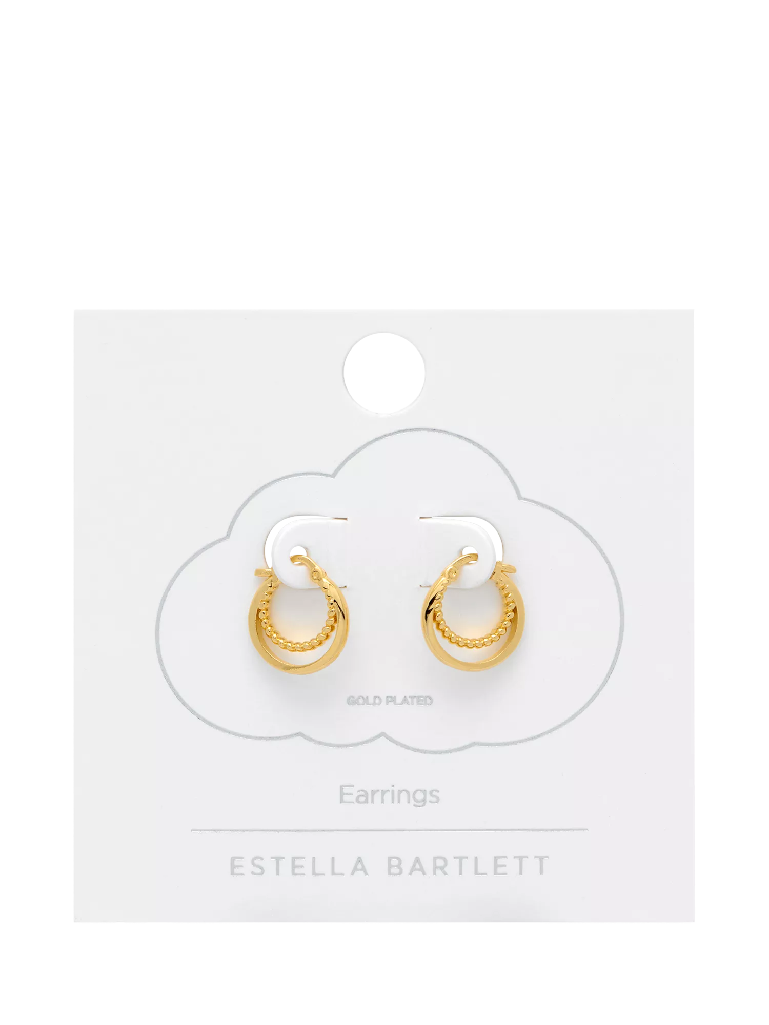 Estella Bartlett gold plated double twisted hoop earrings, imported from the UK