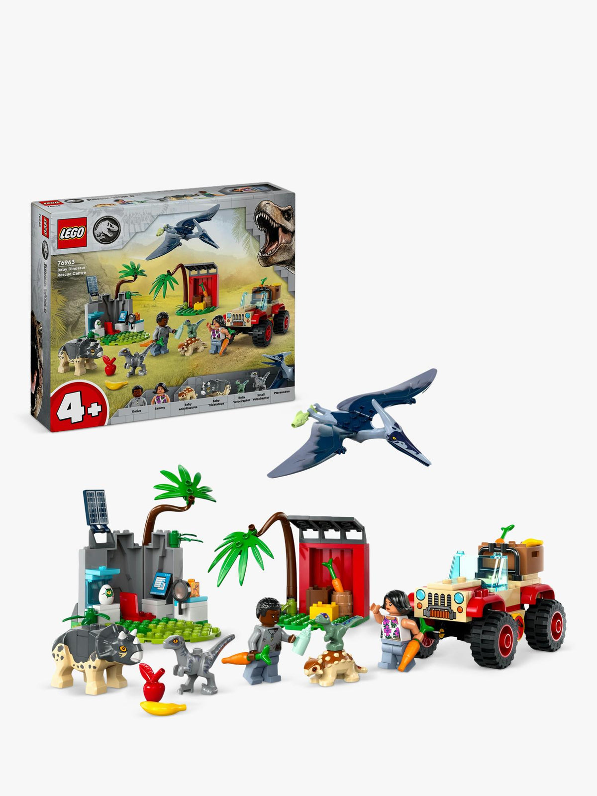 Baby Dinosaur Rescue Centre Building Toy Set with Vehicle and Feeding Accessories