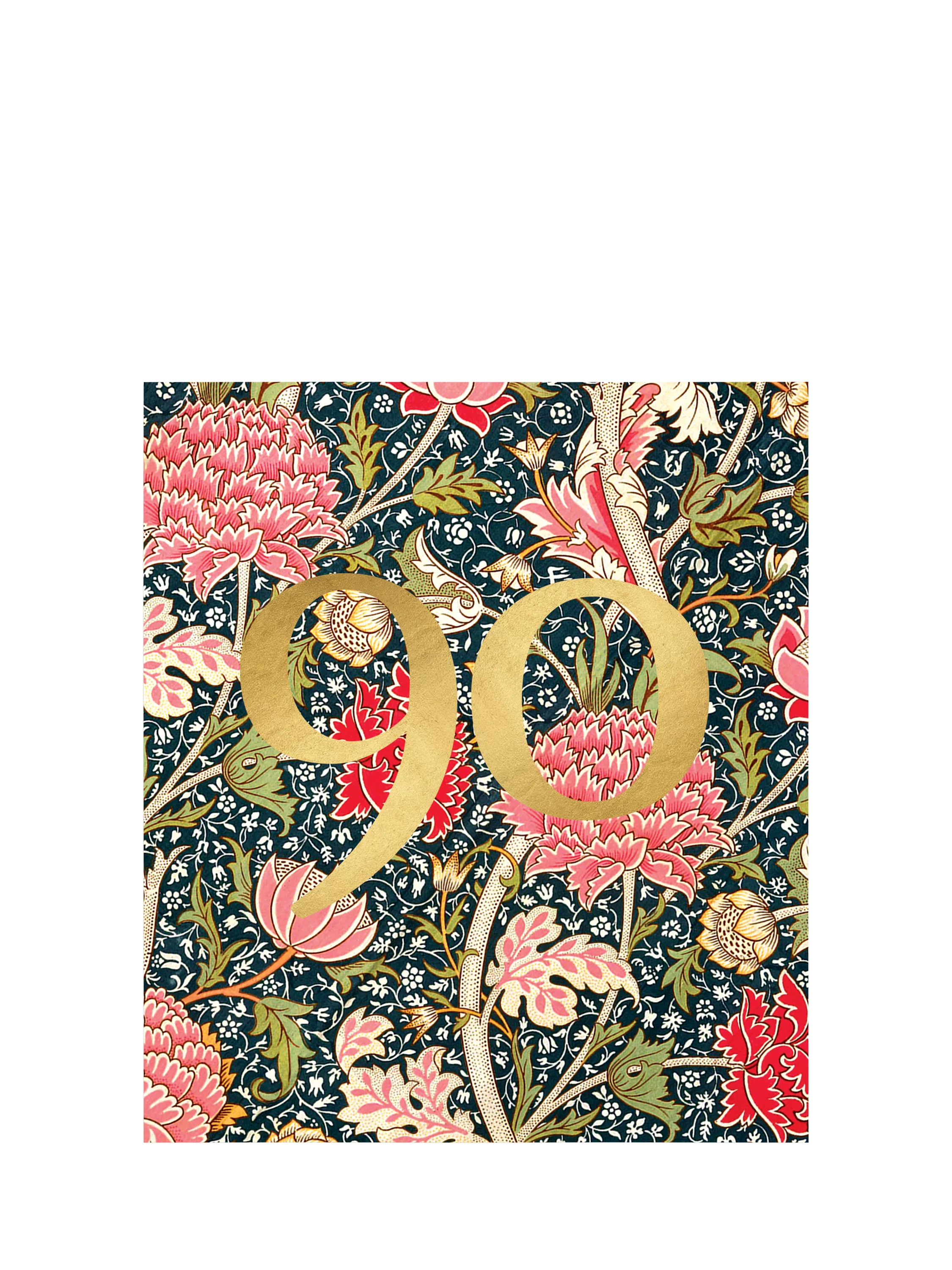 Pigment William Morris 90th birthday card 10x10cm, imported from the UK