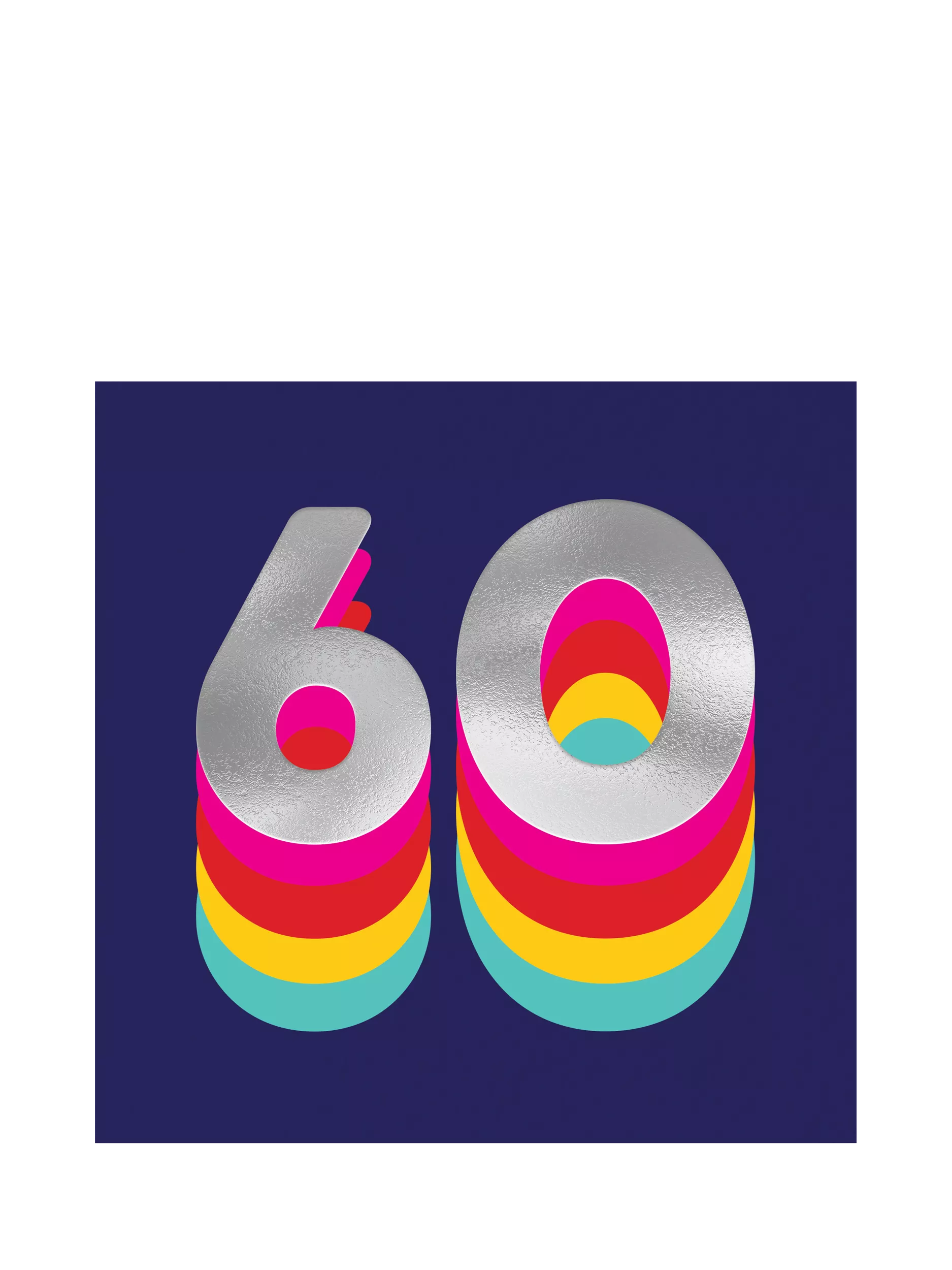 Redback Cards rainbow 60th birthday card (British brand)