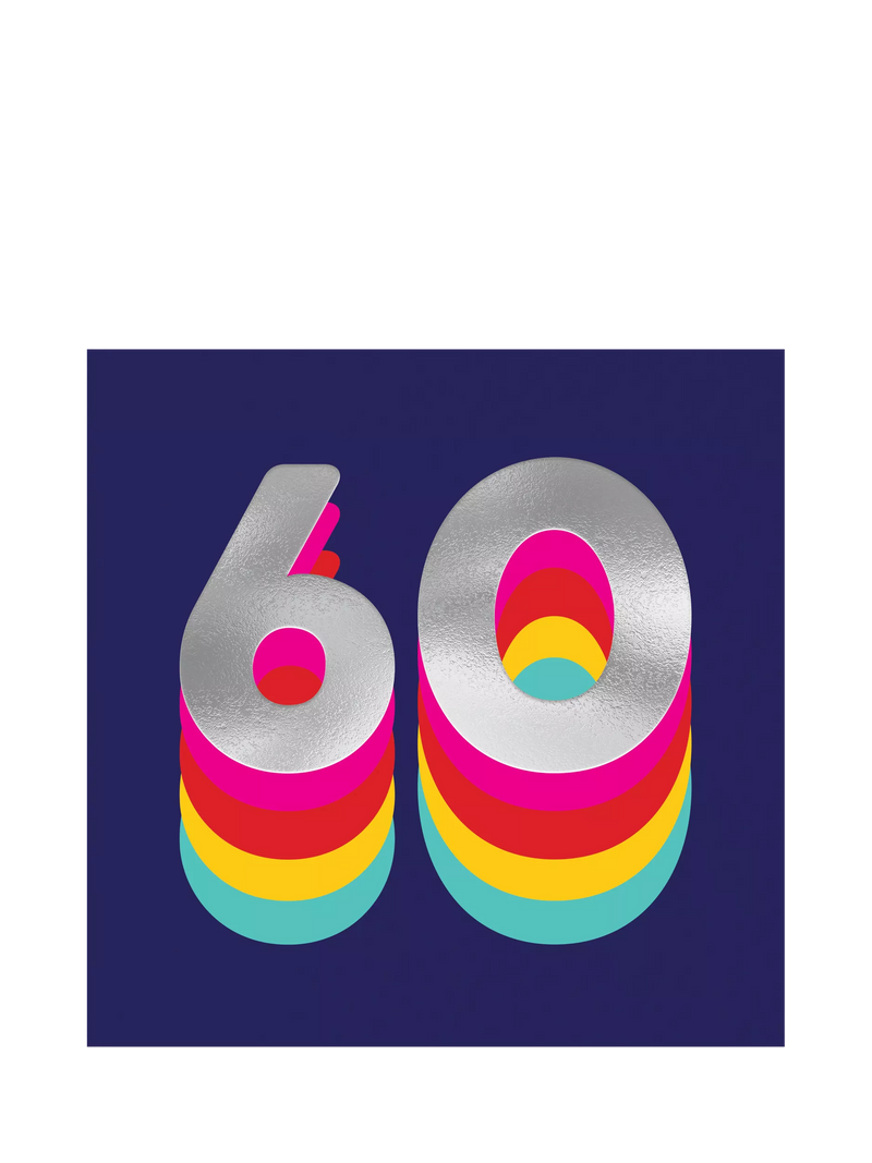 Redback Cards rainbow 60th birthday card (British brand)