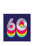 Redback Cards rainbow 60th birthday card (British brand)