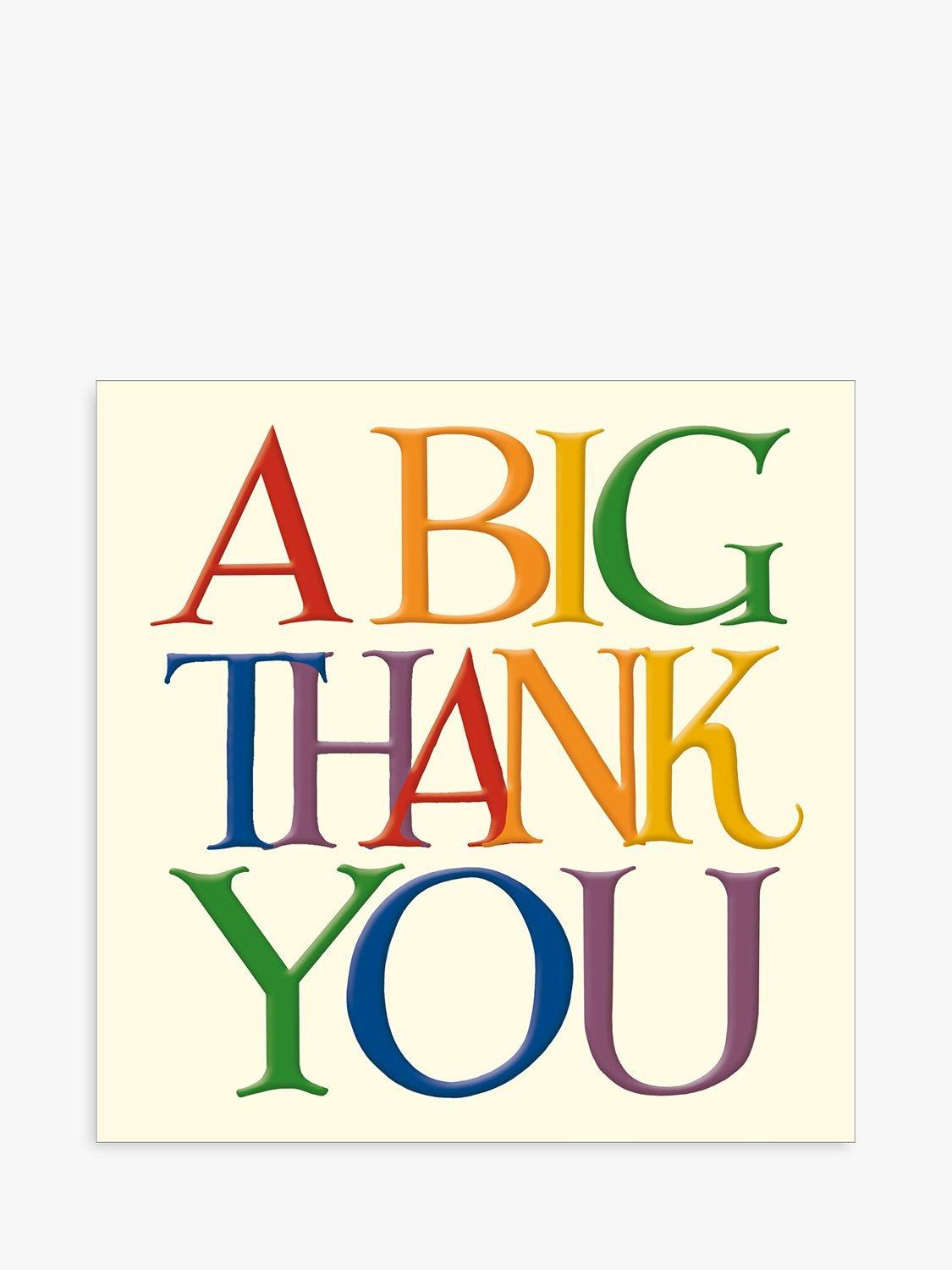 Emma Bridgewater Big Thank You greetings card - British product