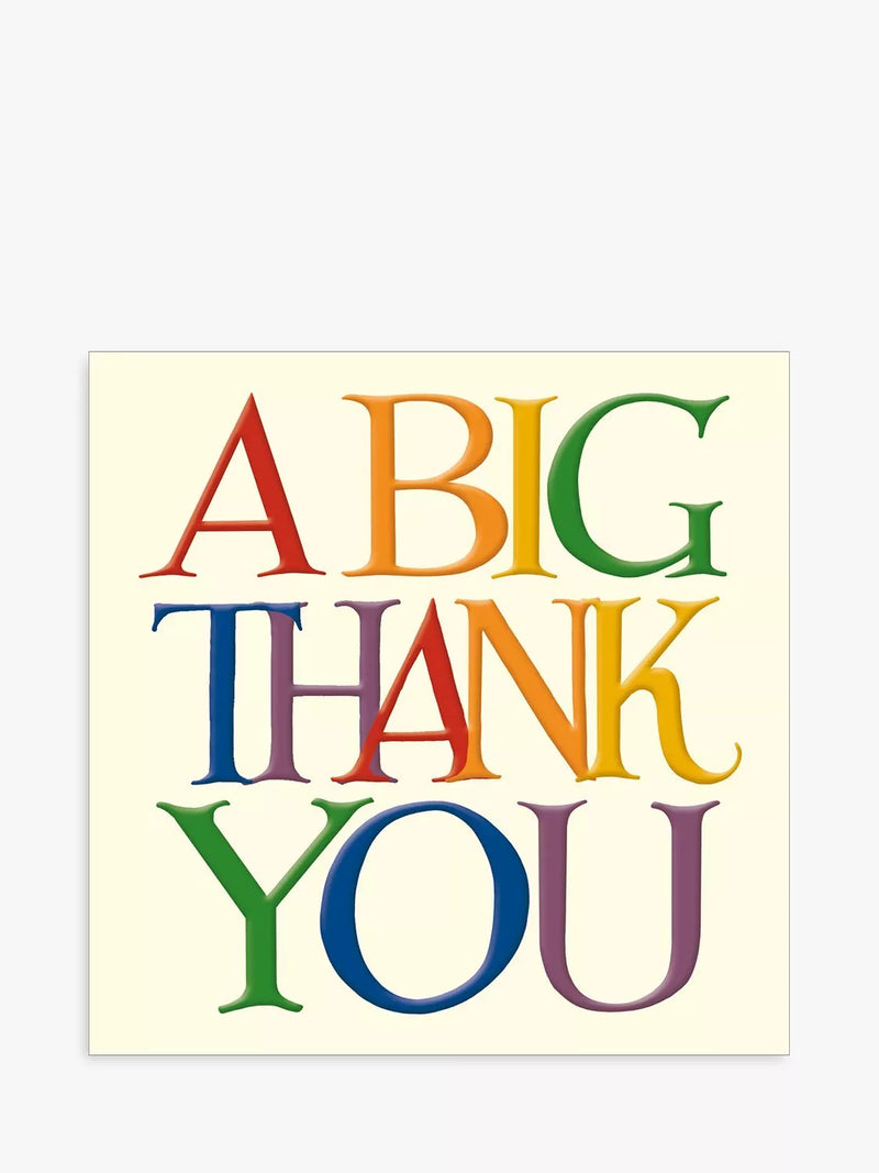 Emma Bridgewater Big Thank You greetings card - British product