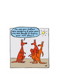Woodmansterne kangaroo greetings card with blue envelope, UK version