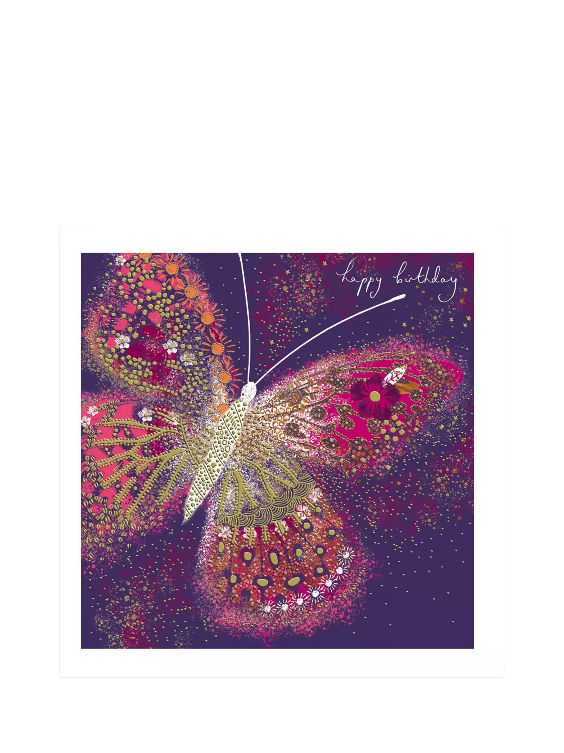 Woodmansterne Sparkle Butterfly birthday card - British product