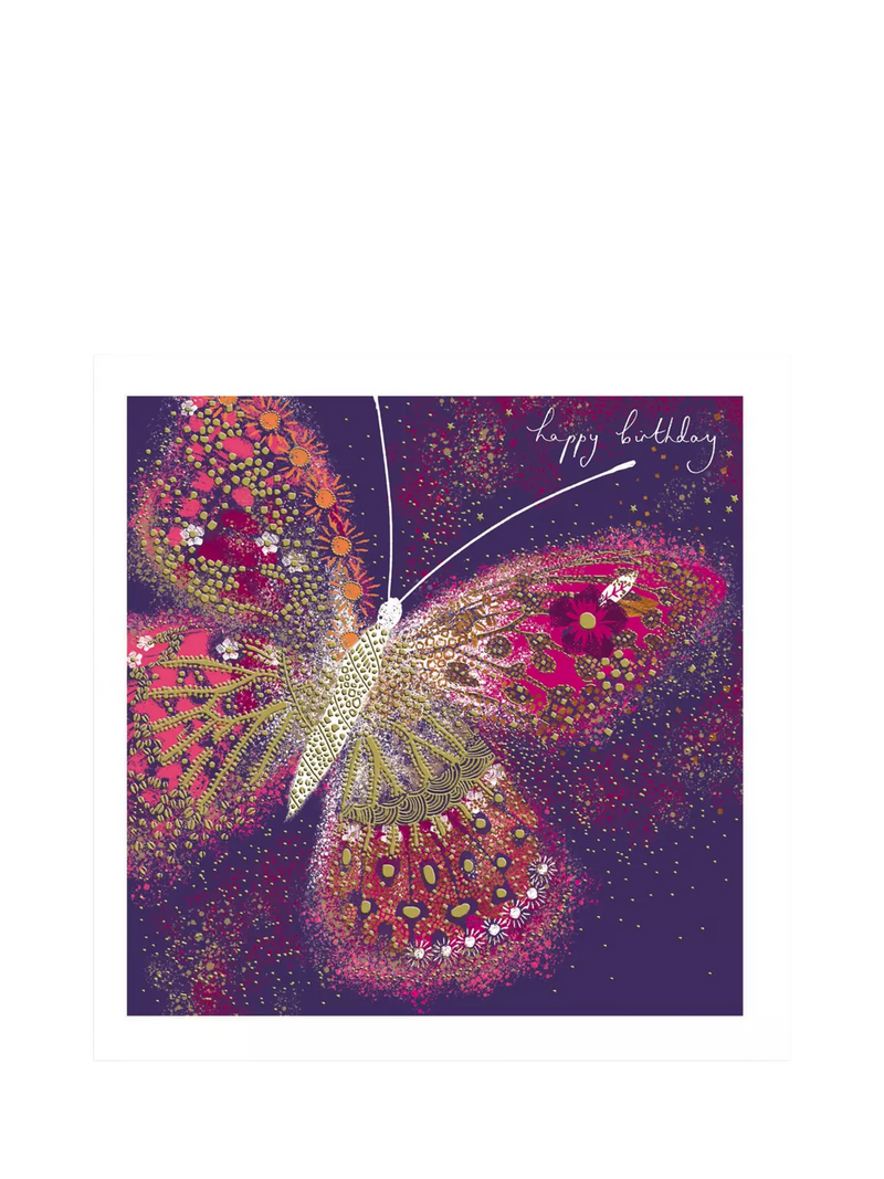 Woodmansterne Sparkle Butterfly birthday card - British product