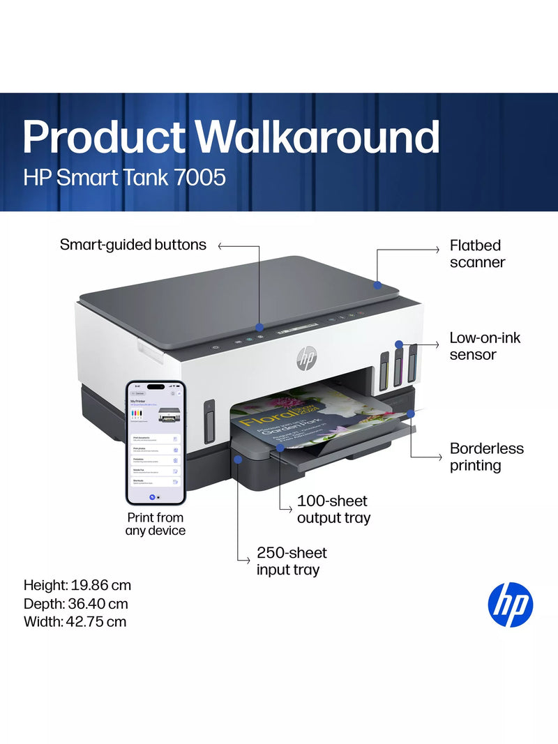 HP Smart Tank 7005 all-in-one wireless printer - British product