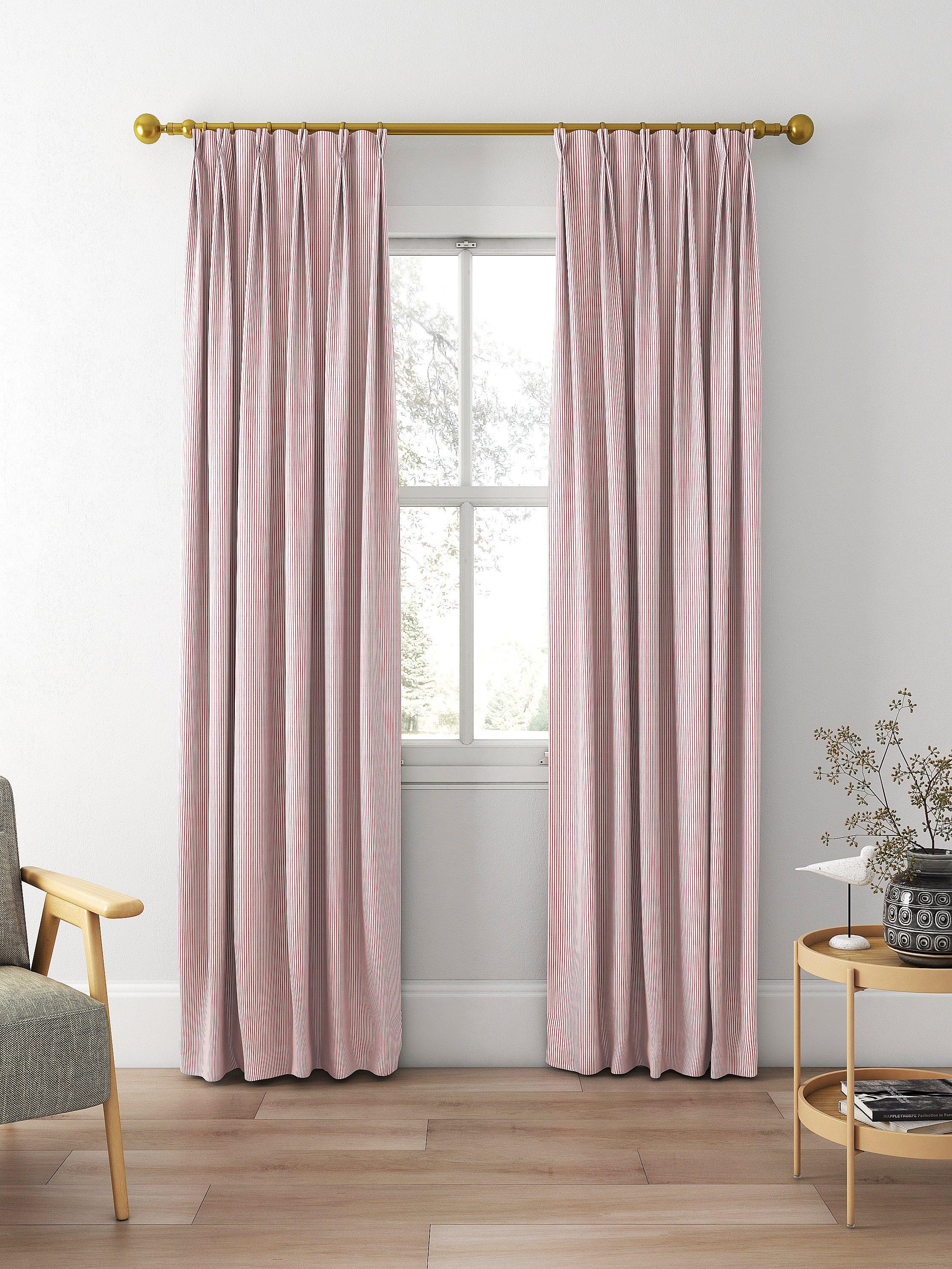 Clarke & Clarke Sutton red curtain fabric 140cm - British product