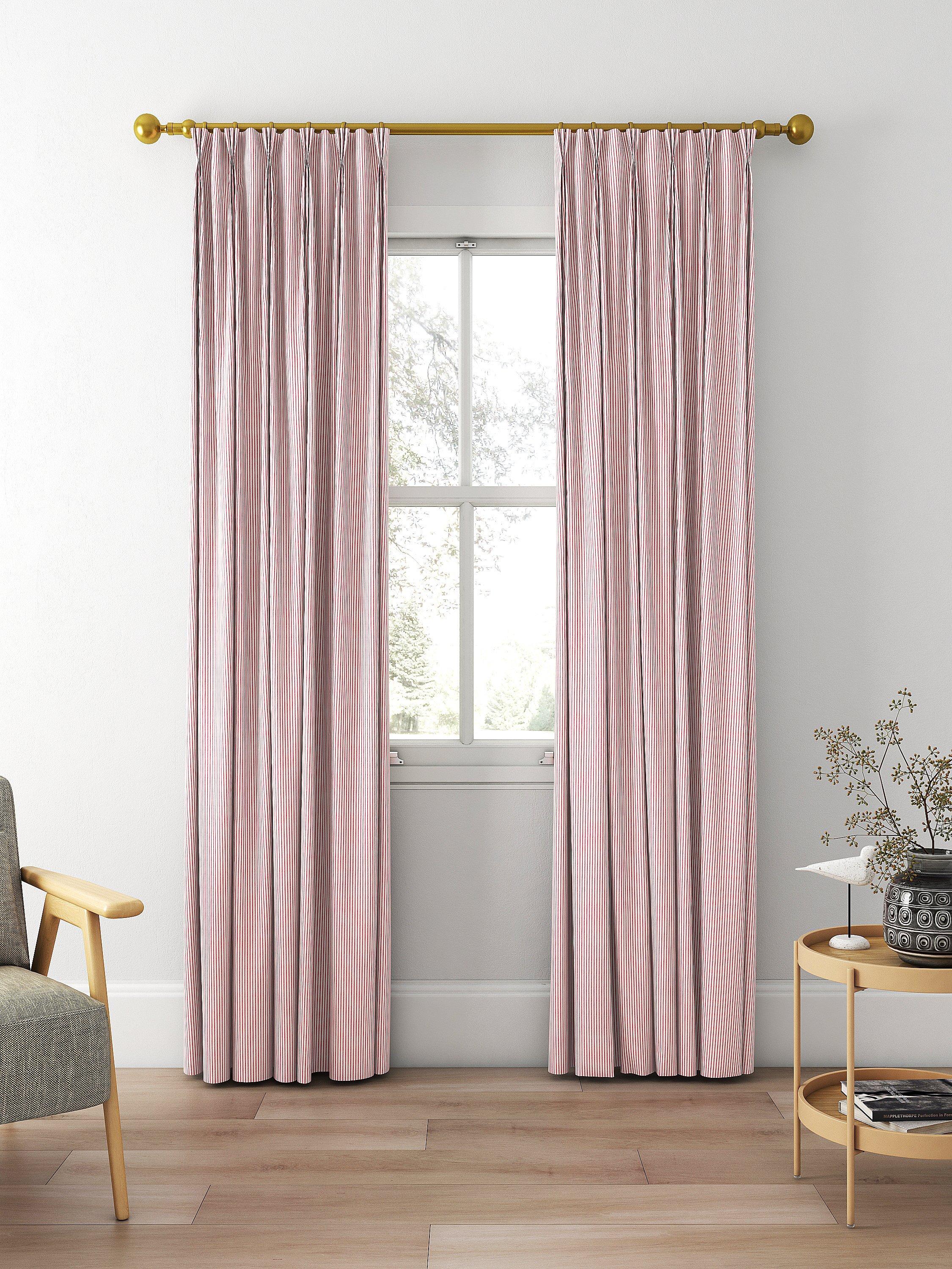 Clarke & Clarke Sutton red curtain fabric 140cm - British product