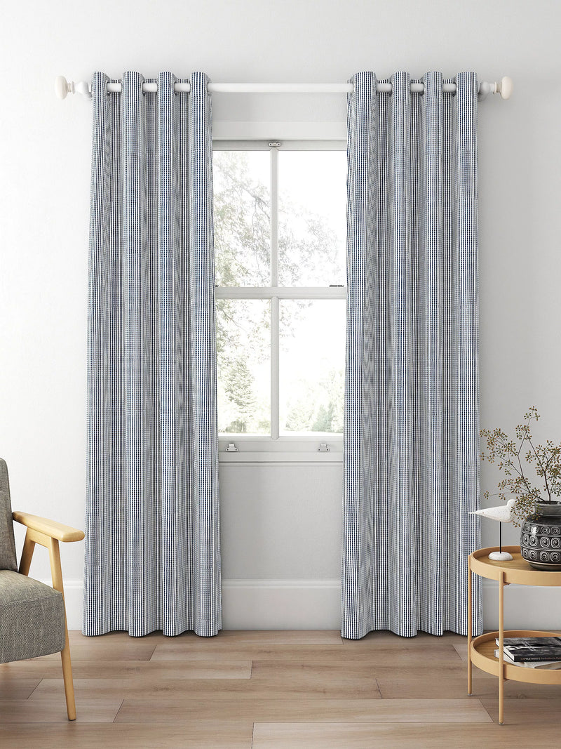 Clarke & Clarke navy curtain or roman blind made to measure, UK version
