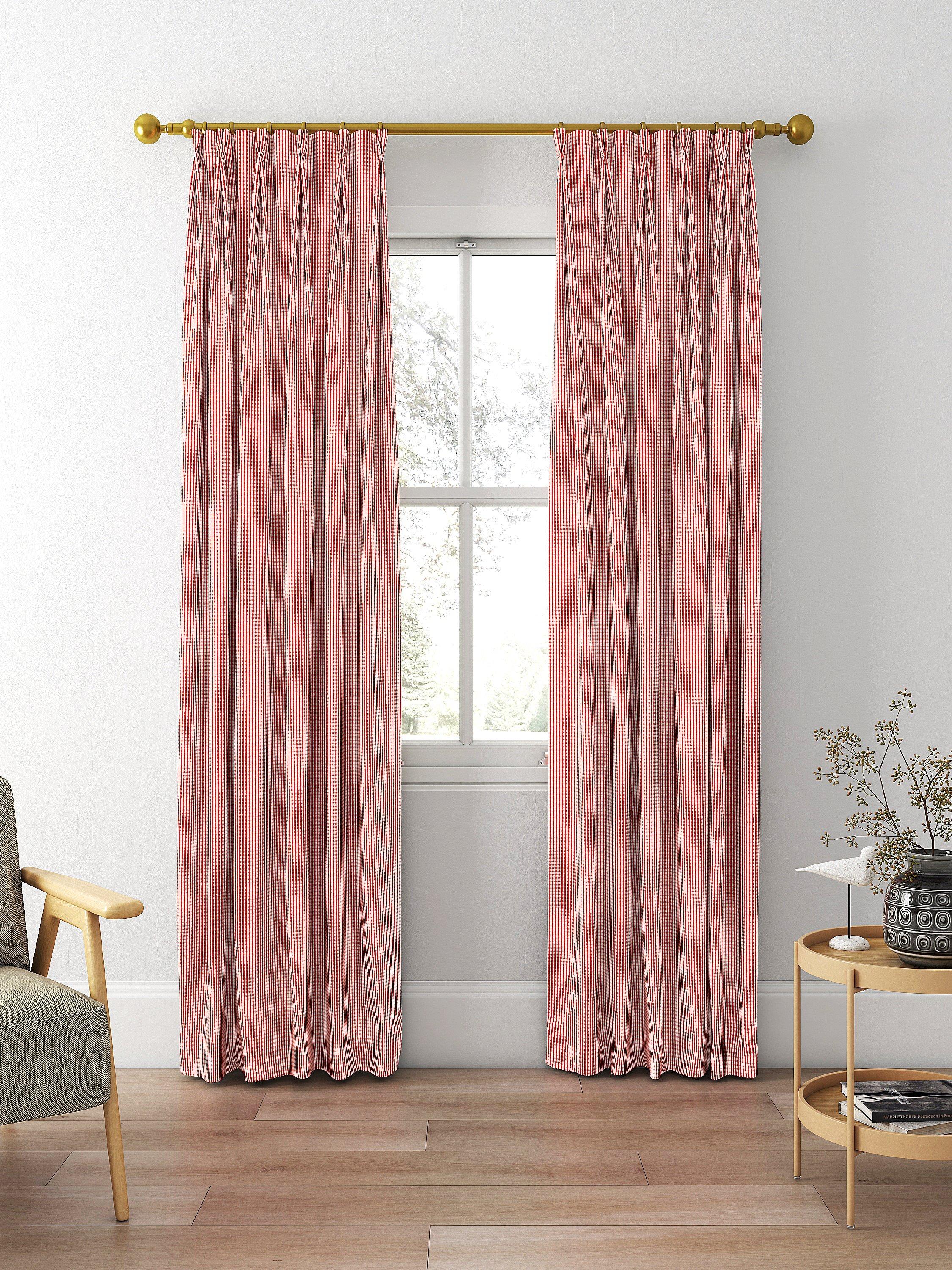 Clarke & Clarke Windsor curtain fabric Rouge check pattern, imported from the UK