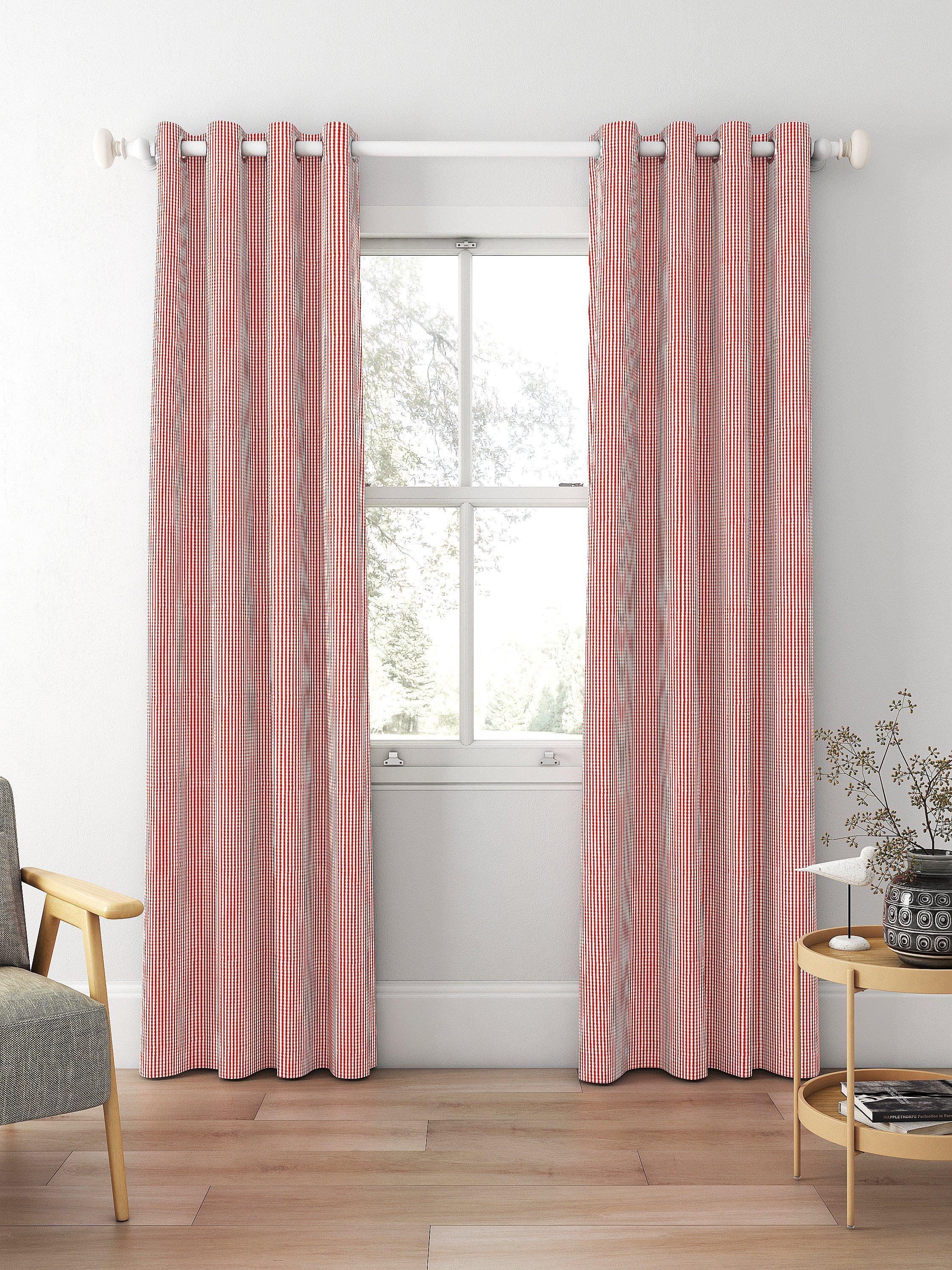 Clarke & Clarke Windsor curtain fabric Rouge check pattern, imported from the UK