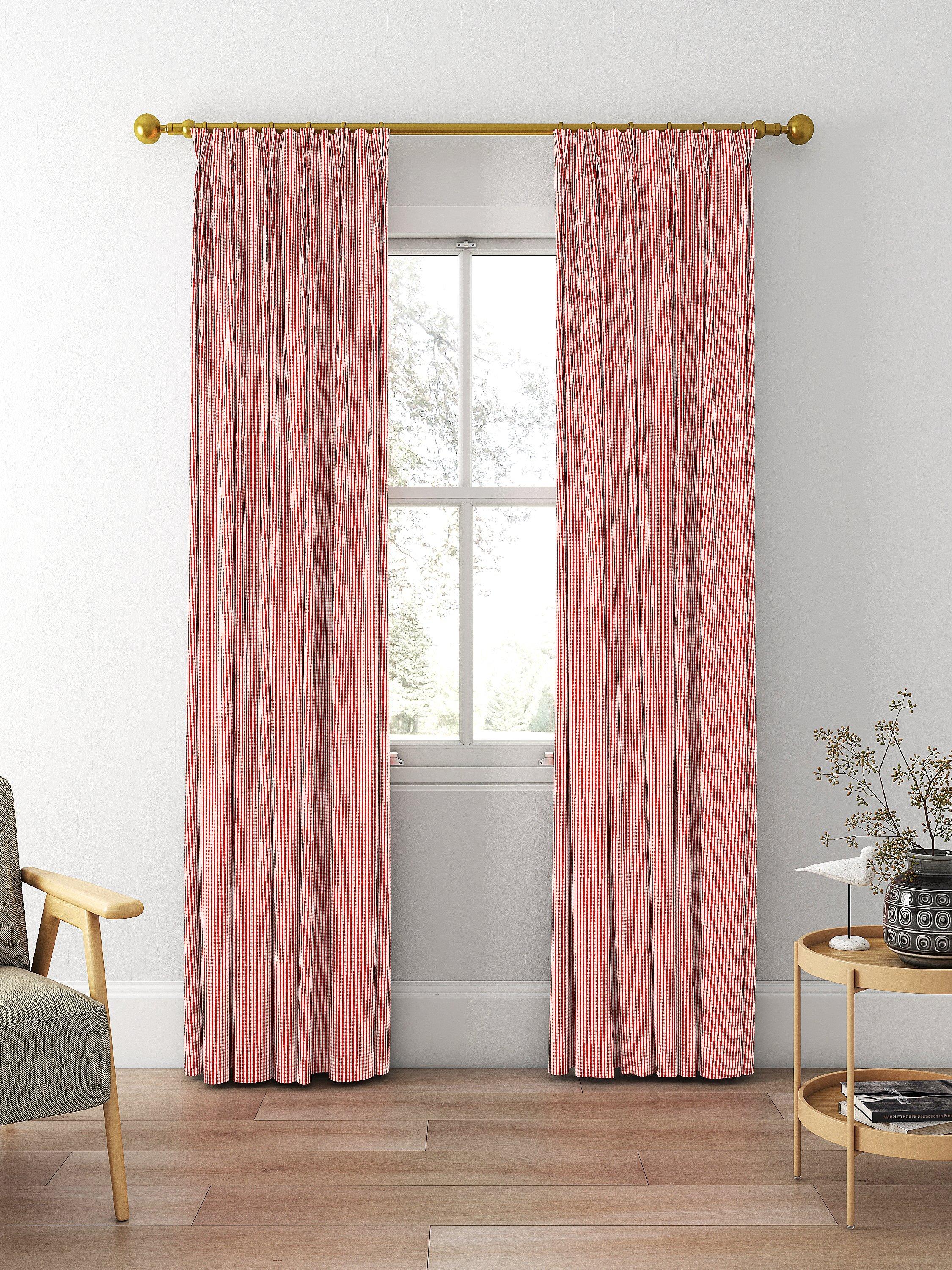 Clarke & Clarke Windsor curtain fabric Rouge check pattern, imported from the UK