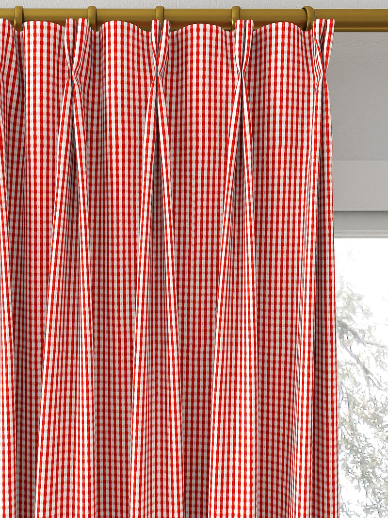 Clarke & Clarke Windsor curtain fabric Rouge check pattern, imported from the UK