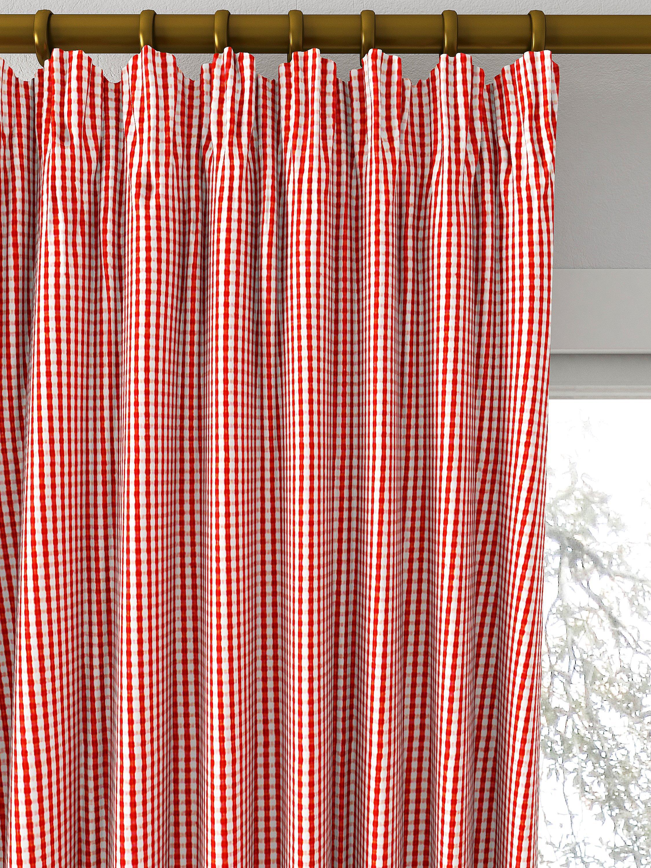 Clarke & Clarke Windsor curtain fabric Rouge check pattern, imported from the UK