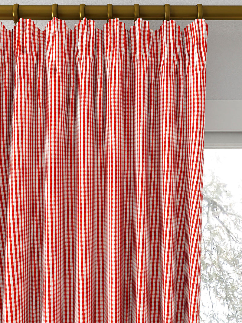 Clarke & Clarke Windsor curtain fabric Rouge check pattern, imported from the UK