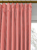 Clarke & Clarke Windsor curtain fabric Rouge check pattern, imported from the UK