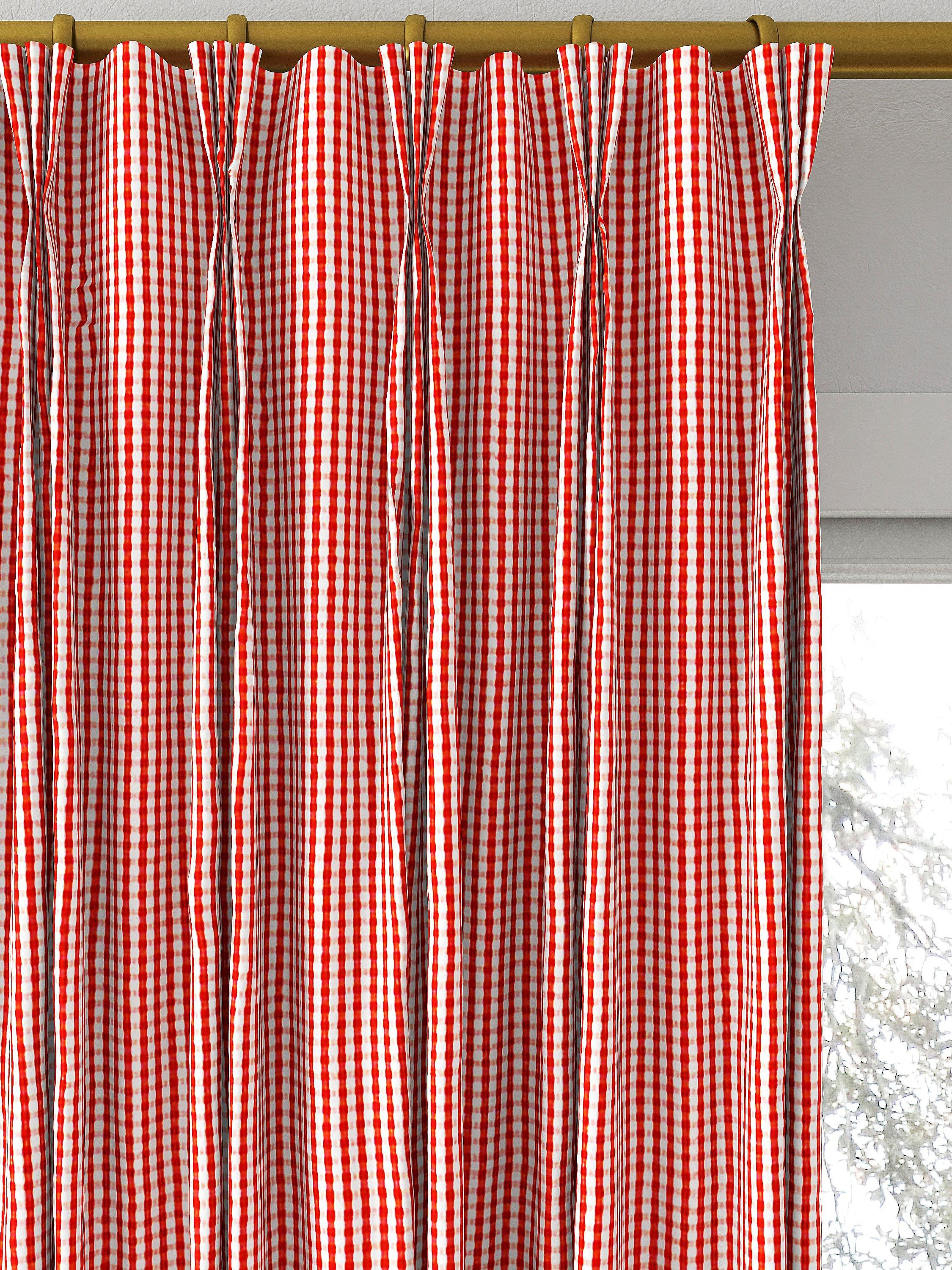 Clarke & Clarke Windsor curtain fabric Rouge check pattern, imported from the UK