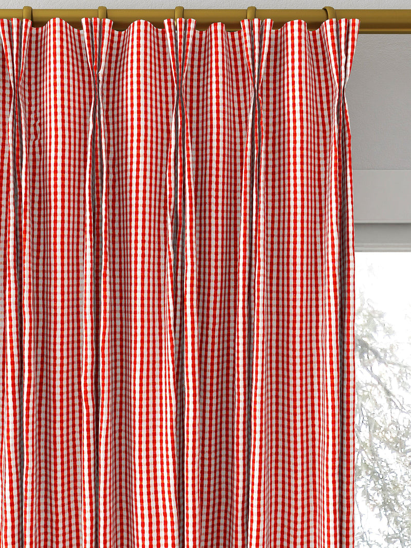 Clarke & Clarke Windsor curtain fabric Rouge check pattern, imported from the UK