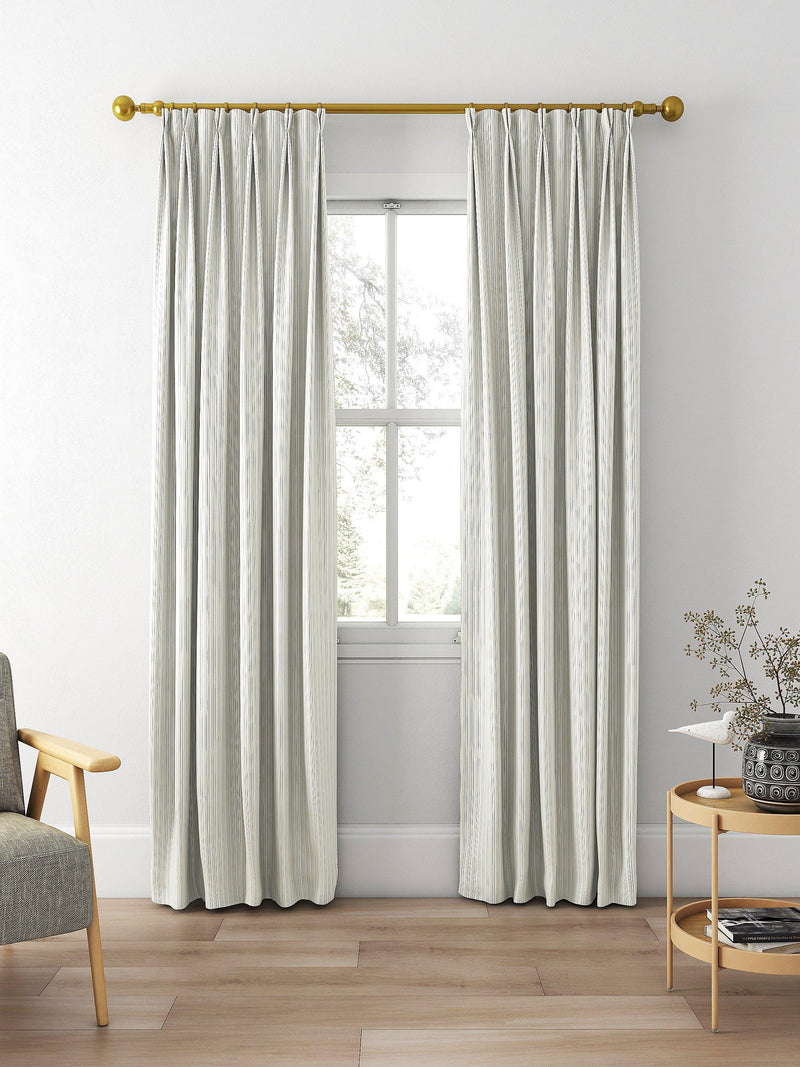 Clarke & Clarke Maryland denim stripe curtain fabric (British brand)