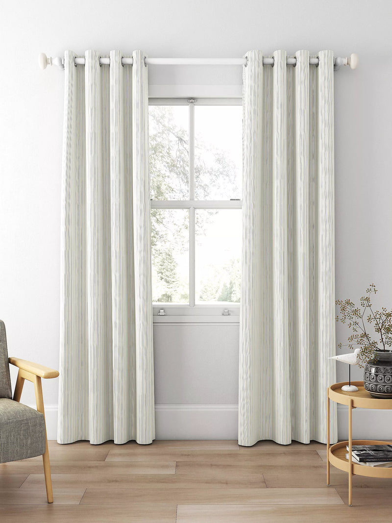 Clarke & Clarke Maryland denim stripe curtain fabric (British brand)