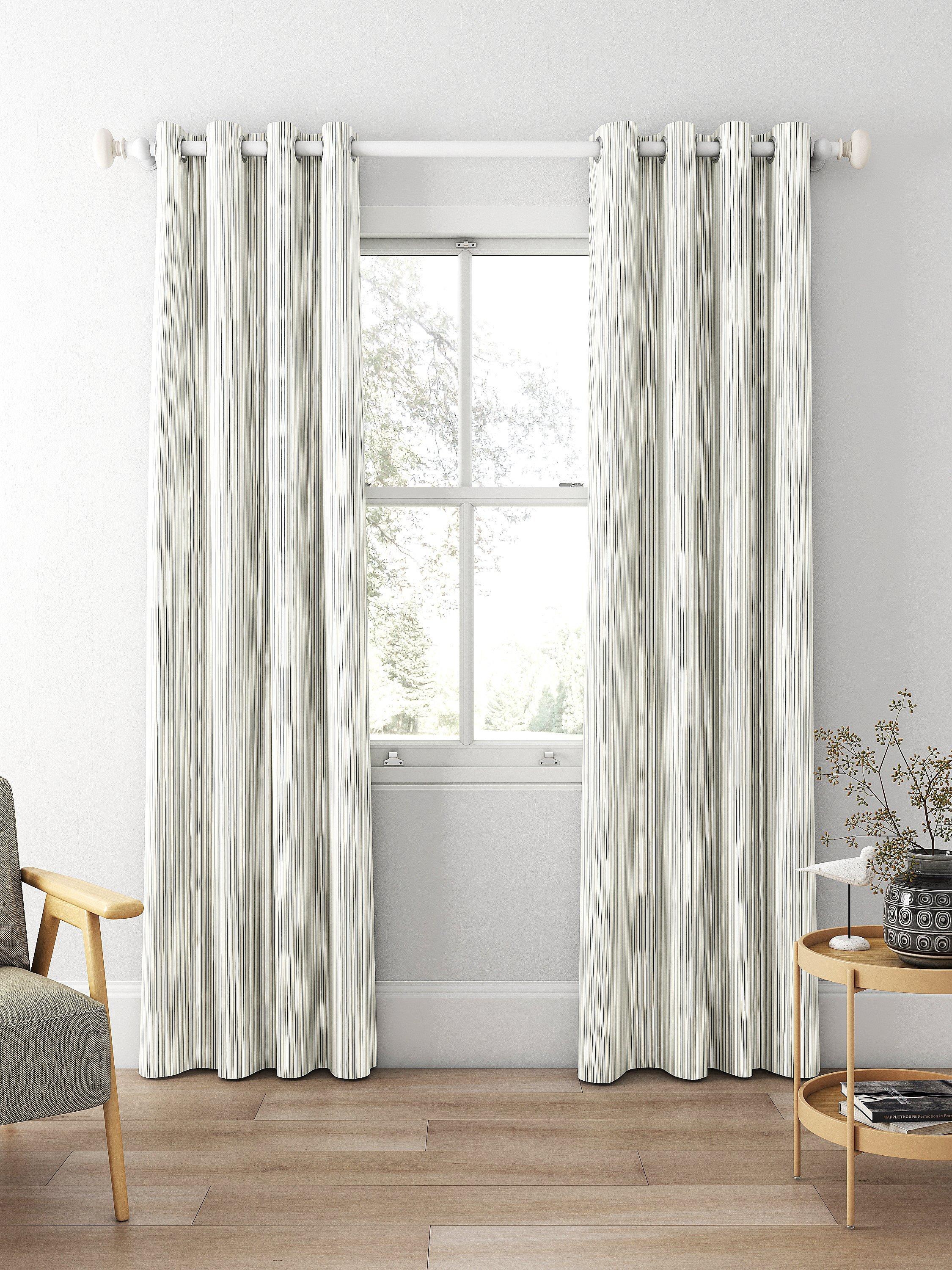 Clarke & Clarke Maryland denim stripe curtain fabric (British brand)