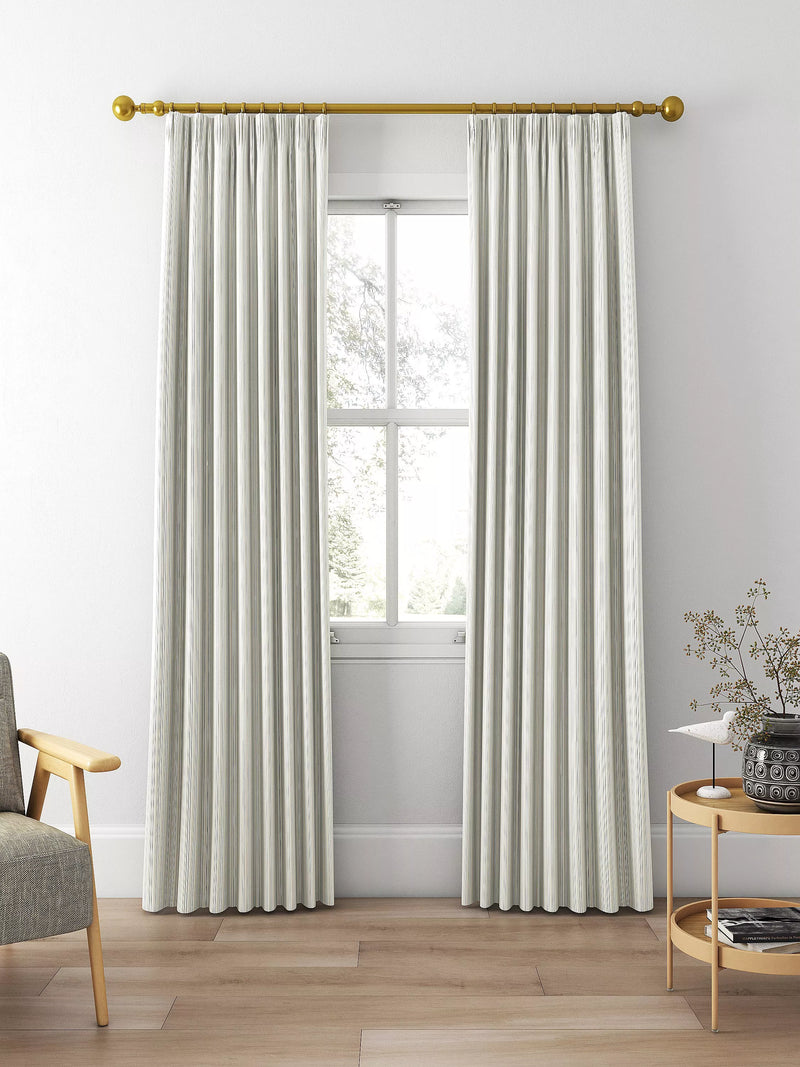 Clarke & Clarke Maryland denim stripe curtain fabric (British brand)