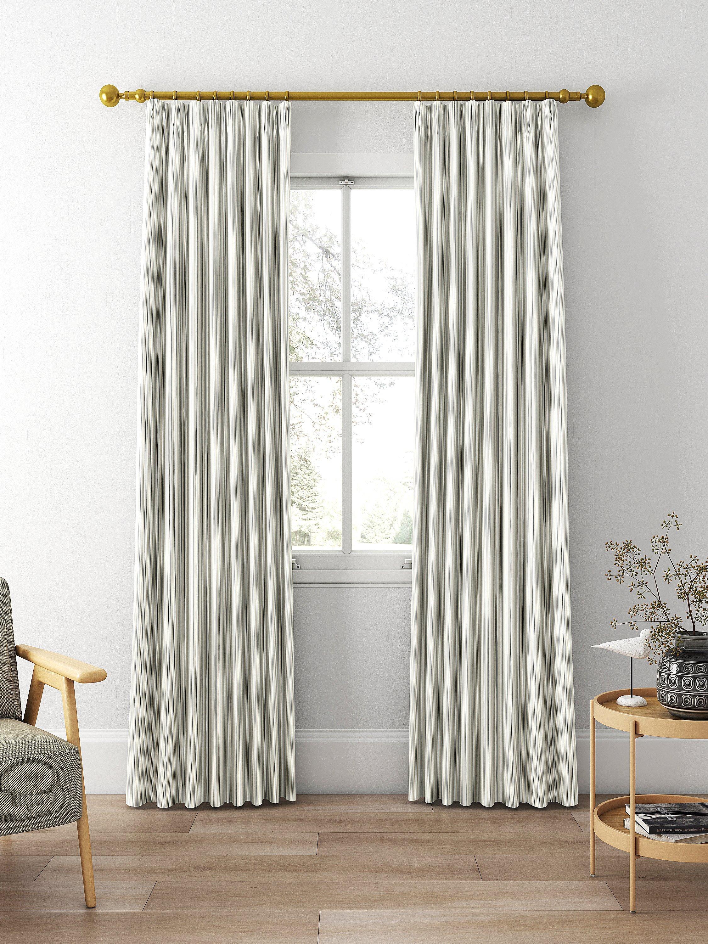 Clarke & Clarke Maryland denim stripe curtain fabric (British brand)