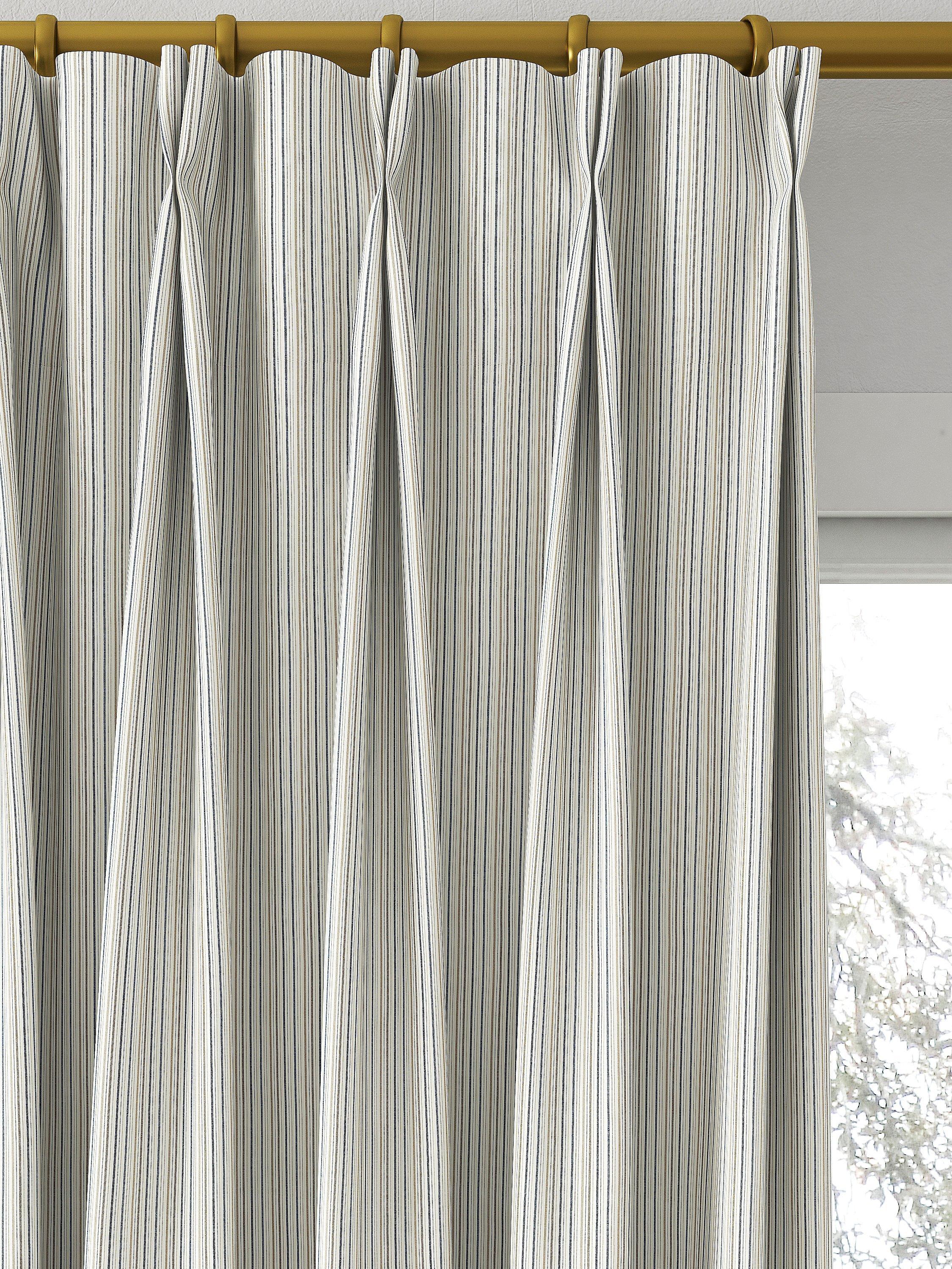 Clarke & Clarke Maryland denim stripe curtain fabric (British brand)