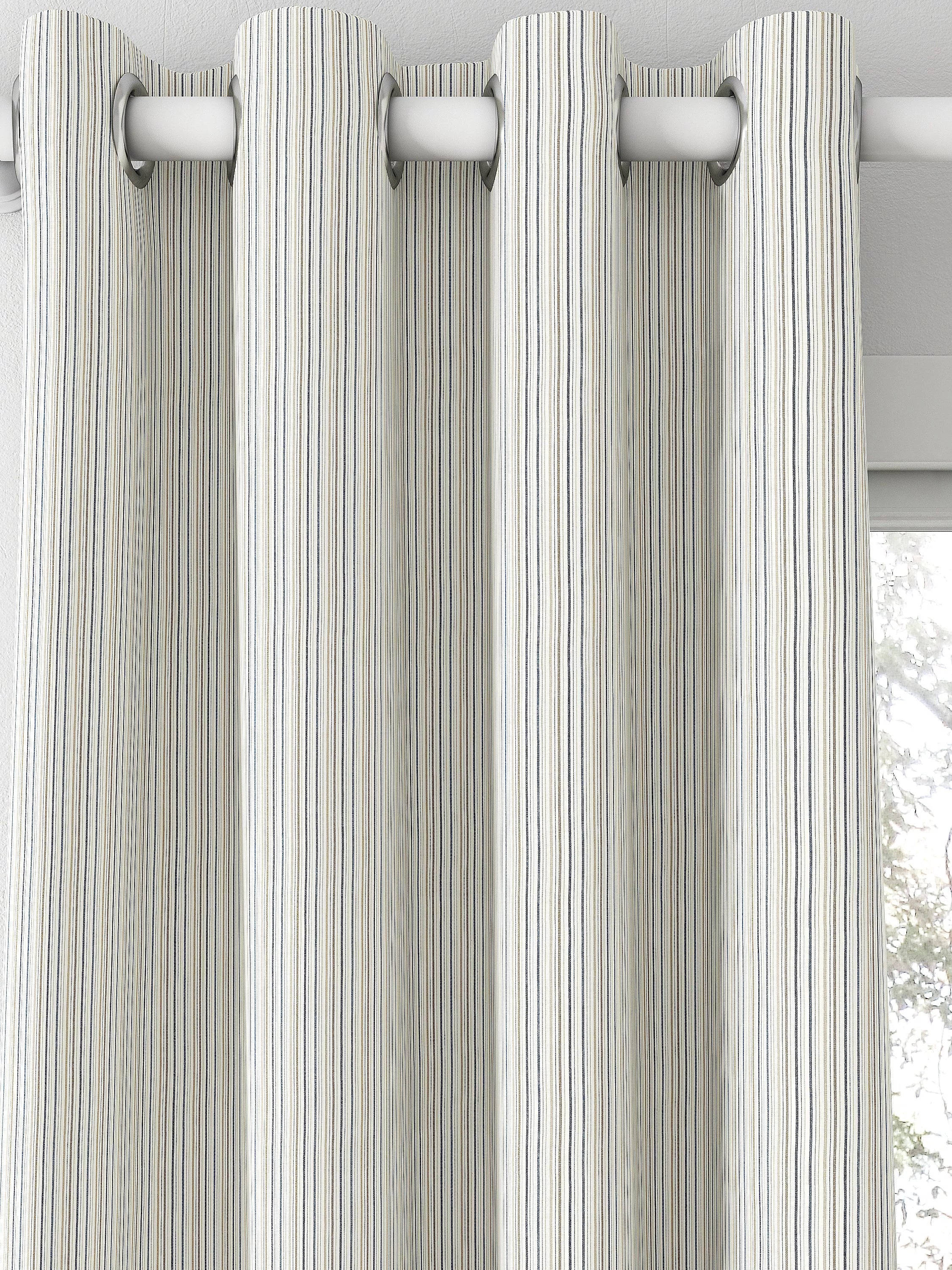 Clarke & Clarke Maryland denim stripe curtain fabric (British brand)