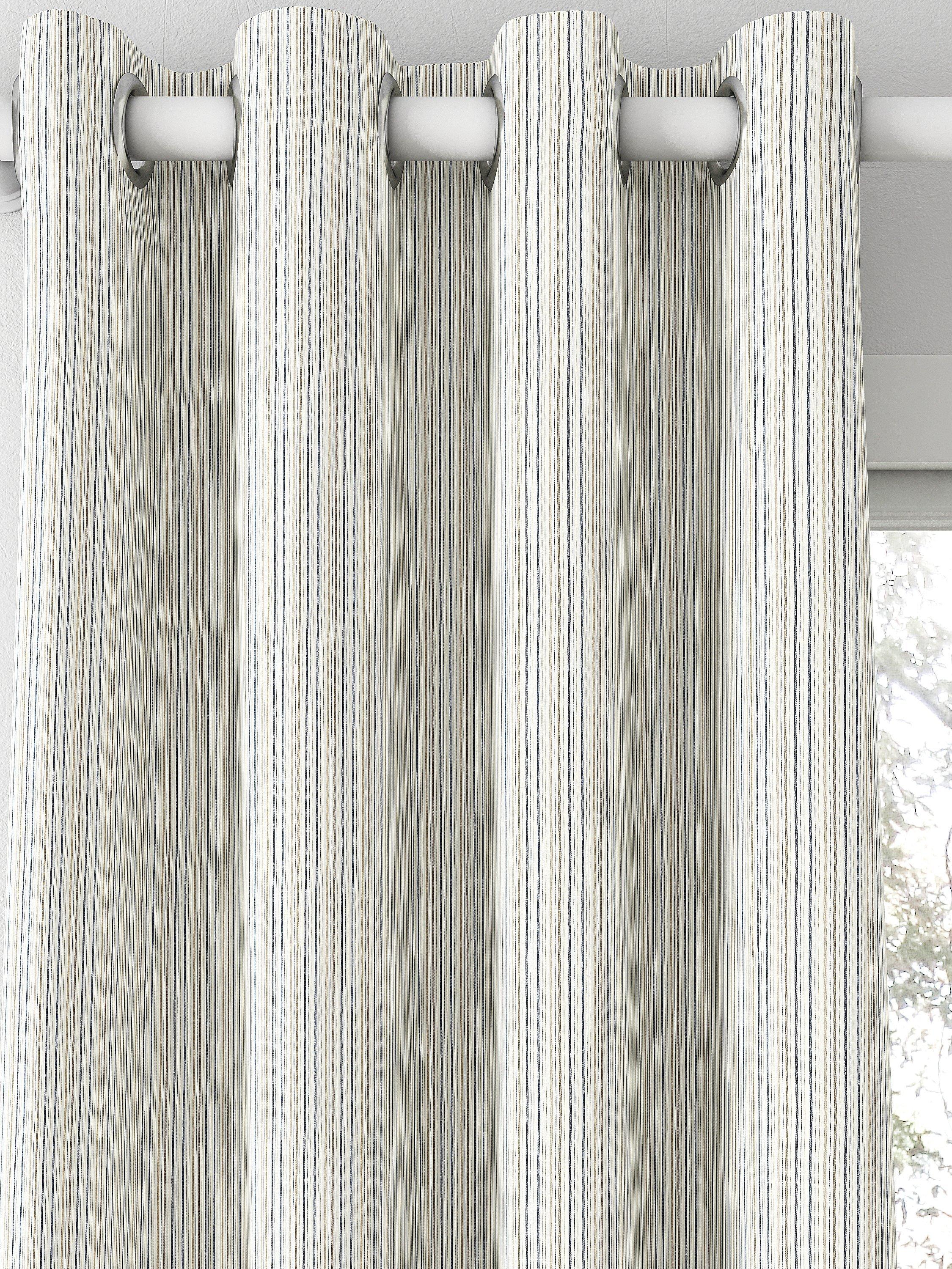 Clarke & Clarke Maryland denim stripe curtain fabric (British brand)