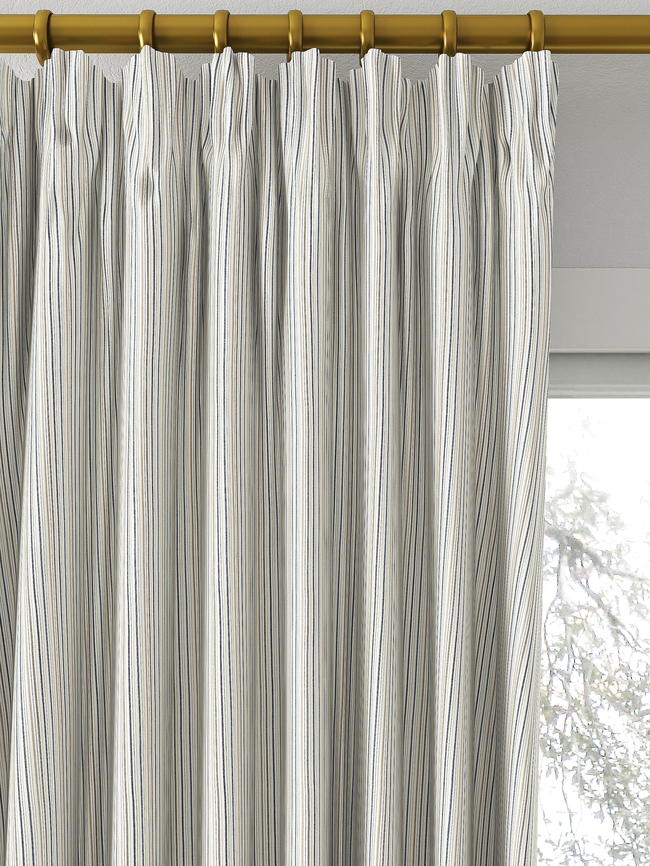 Clarke & Clarke Maryland denim stripe curtain fabric (British brand)