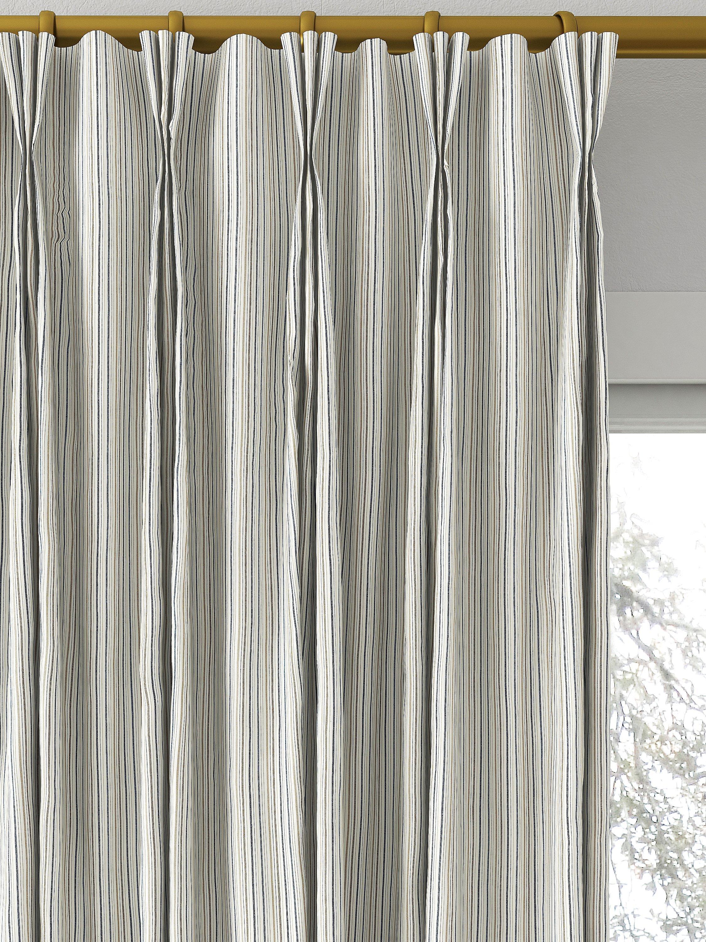 Clarke & Clarke Maryland denim stripe curtain fabric (British brand)