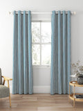 Clarke & Clarke Belgravia curtains denim/linen stripe, UK version