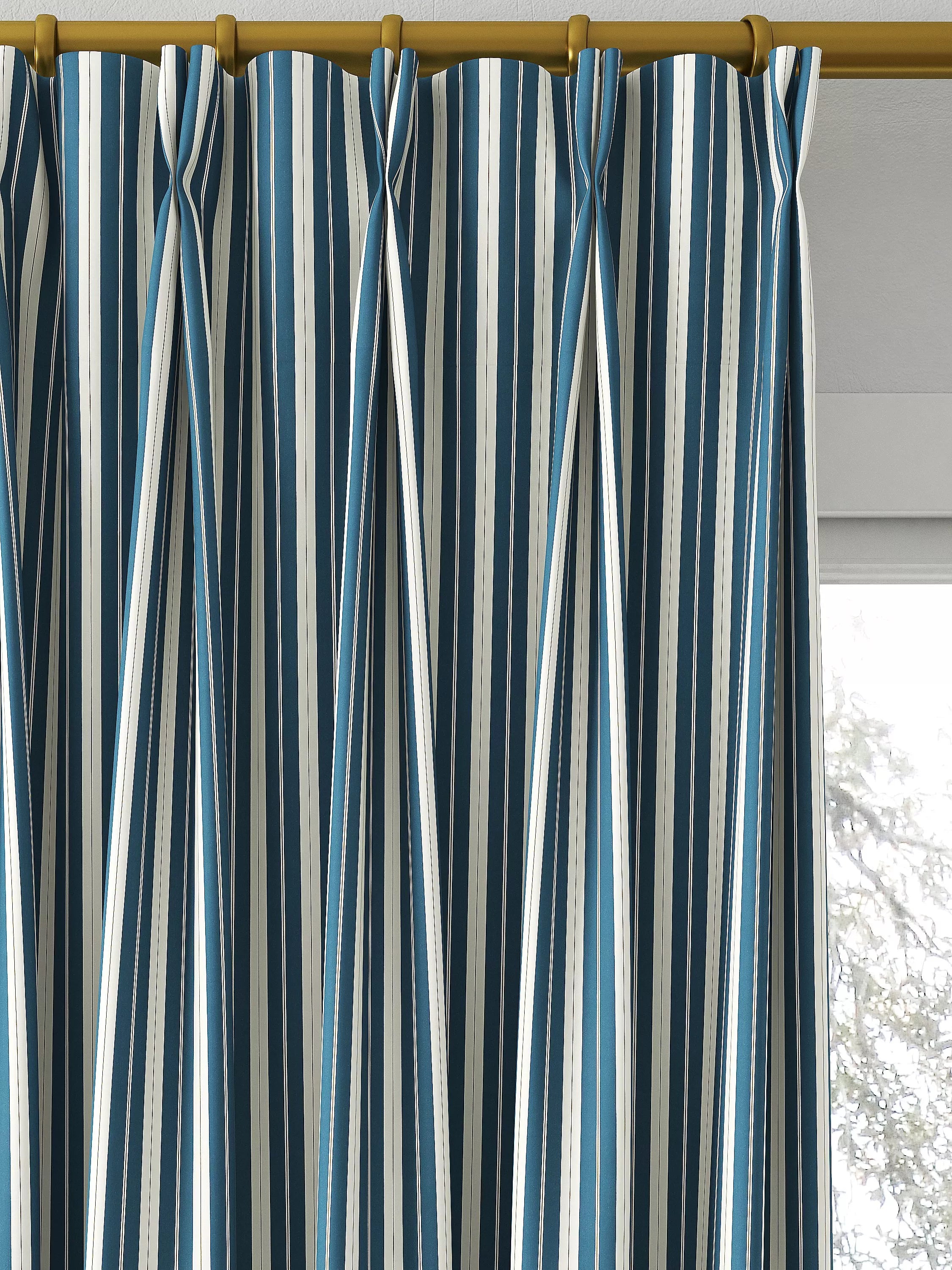 Clarke & Clarke Belgravia curtains denim/linen stripe, UK version