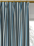 Clarke & Clarke Belgravia curtains denim/linen stripe, UK version