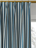 Clarke & Clarke Belgravia curtains denim/linen stripe, UK version