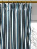 Clarke & Clarke Belgravia curtains denim/linen stripe, UK version