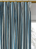 Clarke & Clarke Belgravia curtains denim/linen stripe, UK version
