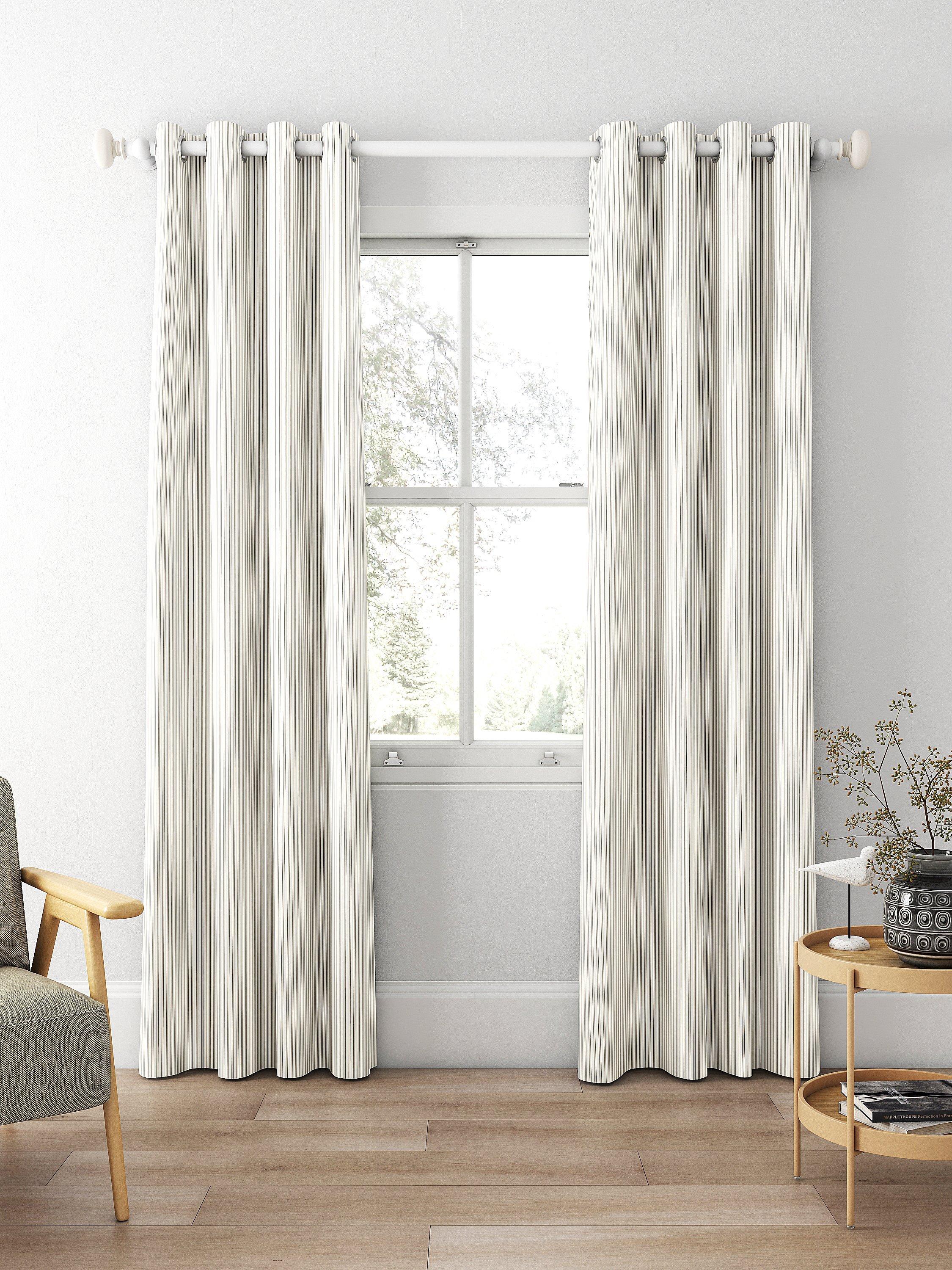 Clarke & Clarke Edison made to measure curtains charcoal natural stripe fabric, UK version