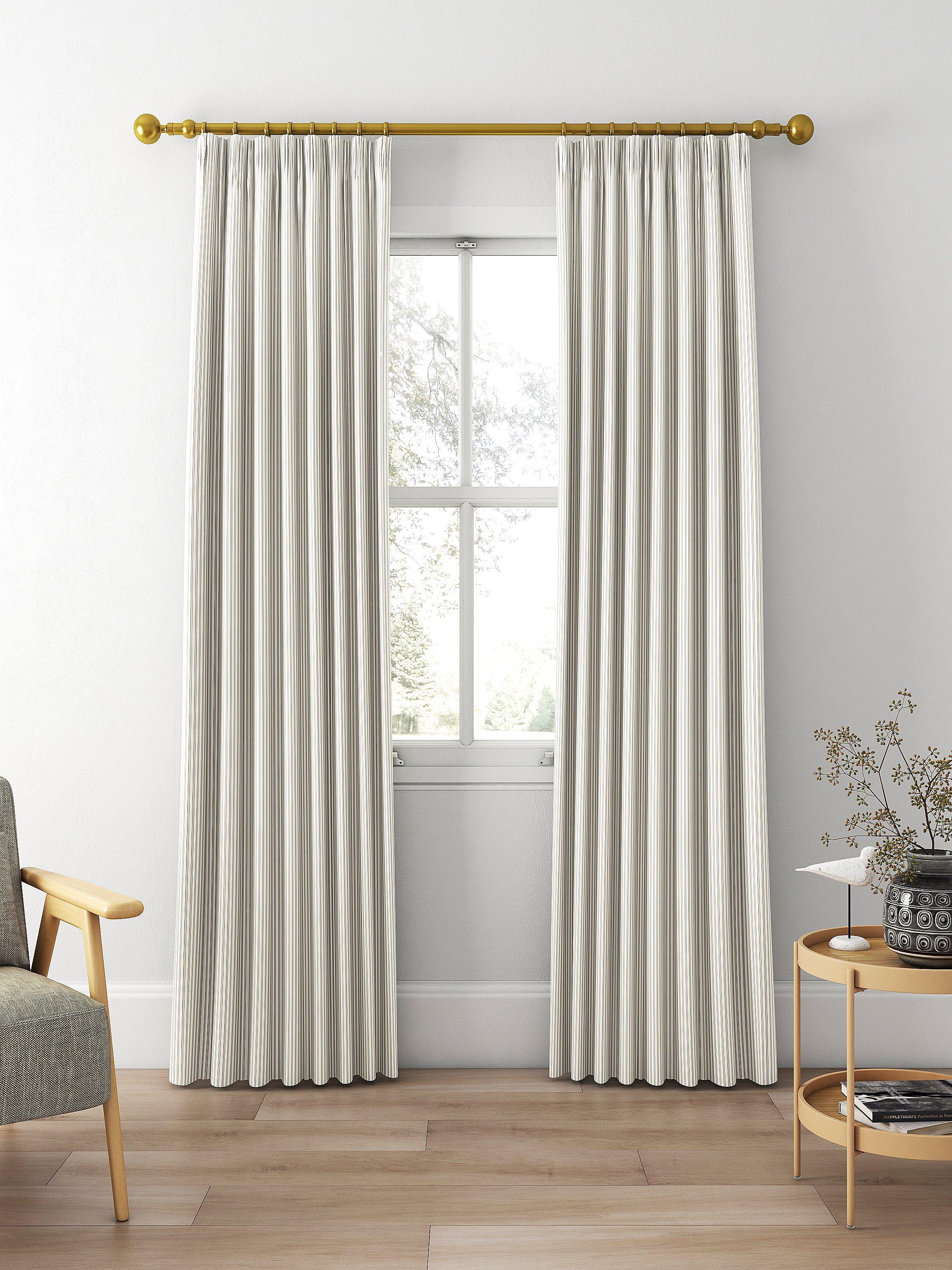 Clarke & Clarke Edison made to measure curtains charcoal natural stripe fabric, UK version