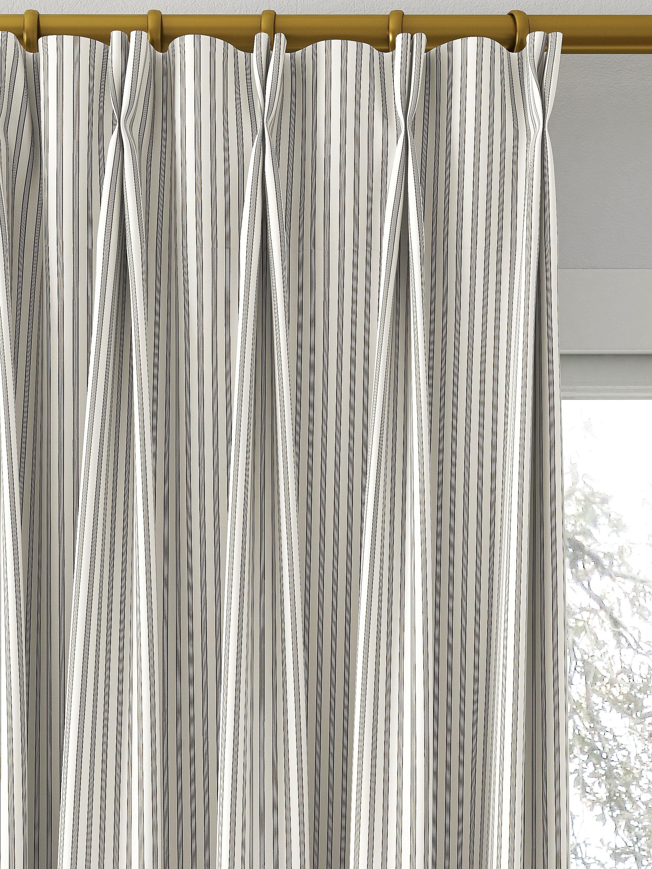 Clarke & Clarke Edison made to measure curtains charcoal natural stripe fabric, UK version