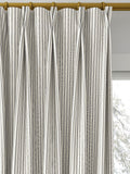 Clarke & Clarke Edison made to measure curtains charcoal natural stripe fabric, UK version