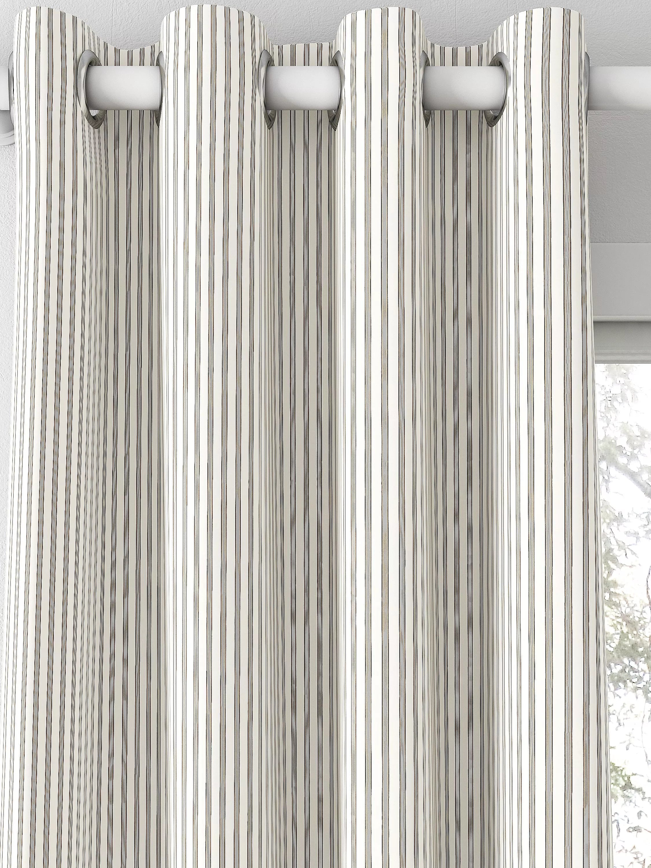 Clarke & Clarke Edison made to measure curtains charcoal natural stripe fabric, UK version